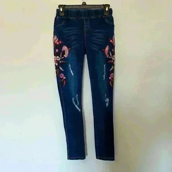 Distressed Crochet Jean Jeggings - Picture 1 of 3